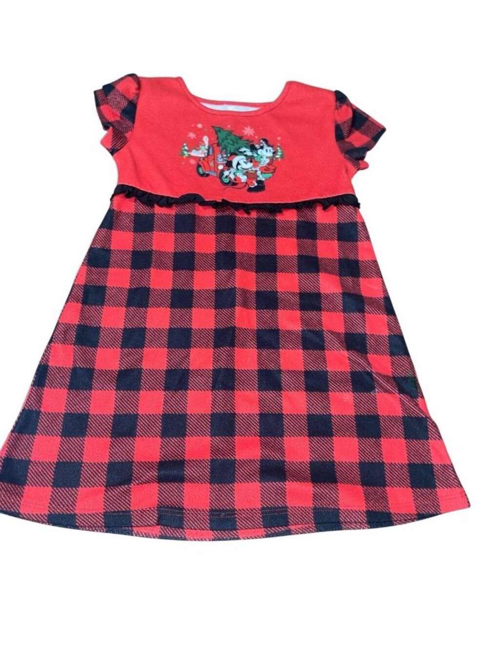 DISNEY PARKS Girl's Size 4 Mickey Minnie Mouse Christmas Nightgown Vintage? READ
